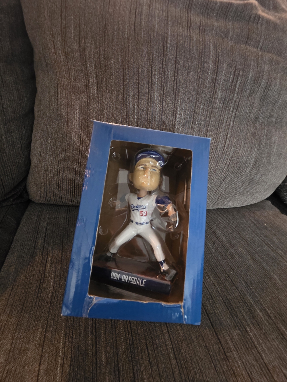 MLB Dodgers Don Drysdale Bobblehead - White & Blue